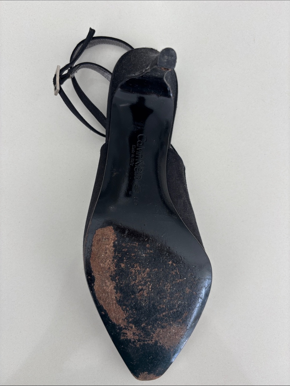 Calvin Klein Satin Ankle Strap Heel - Picture 4 of 6